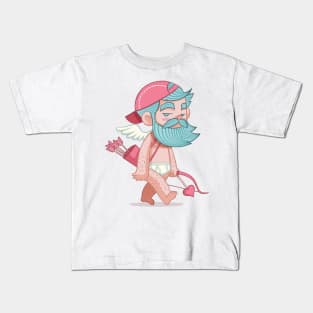 Beard cupid cartoon character design. Kids T-Shirt